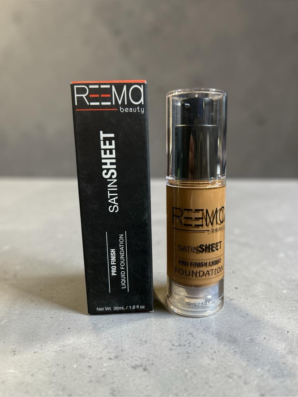 Reema Beauty Satin Sheet Pro Finish Liquid Foundation | Caramel | Rare & HTF
